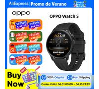 Versión europea OPPO Watch S smartwatch con pantalla AMOLED de 1.46'', 10 días de batería, monitorización de frecuencia cardíaca, analizador de ECG, SpO2, NFC, Galileo. Phantom Black