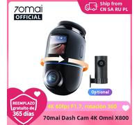 Versión global 70mai Dash Cam 4K Omni X800 360 ° Supercondensador compatible con 4G compatible con HDR de doble canal giratorio 70mai X800 Omni