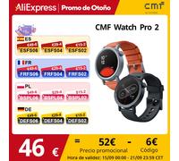 Versión Global CMF by Nothing Watch Pro 2 Pantalla AMOLED de 1,32" Llamadas Bluetooth con Reducción de Ruido AI GPS integrado multisistema Bluetooth 5.3 CMF Watch Pro 2 Gris ceniza