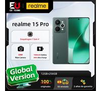 Versión global del smartphone realme 15 Pro 5G con chip Snapdragon 7 Gen 4, pantalla HyperGlow 4D Curve+ de 144 Hz y batería de 7000 mAh. Flowing Silver
