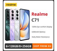 Versión global del smartphone realme C71 4G, con pantalla de 6,67 pulgadas y 120 Hz, que protege la vista, batería de 6300 mAh, cámara de 50 MP con inteligencia artificial y procesador de ocho BLANCO