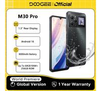 Versión Global del Teléfono Inteligente DOOGEE M30 Pro, Pantalla Trasera de 1.3'', 8000 mAh, Pantalla de 6.88'', 8 GB de RAM, 256 GB de ROM, Gemini AI, Android 16, NFC 8GB 256GB Gray