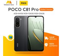 Versión Global del Teléfono Inteligente POCO C81 Pro, Batería de 6000 mAh (típica), Carga de 15 W, Pantalla LCD de 6.9 Pulgadas y 120 Hz, Cámara de 13 MP, NFC, Teléfono Celular POCO Negro