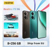 Versión Global del Teléfono Inteligente Realme P3 5G, Snapdragon 6 Gen 4, Pantalla AMOLED de 6.67'' y 120Hz, Batería de 6000 mAh, Cámara IA de 50MP, IP69 8GB 256GB Grey