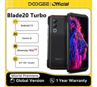 Versión Global DOOGEE Blade20 Turbo 5G teléfono resistente Android 15 Gemini Al 10300mAh batería 6,6 ''HD + 8GB 256GB NFC Smartphone 8GB 256GB Gold