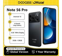 Versión Global DOOGEE Note56 Pro Smartphone 32GB + 128GB Android 16 6150mAh batería 6,56 ''90Hz pantalla NFC teléfono celular 4GB 128GB BLACK