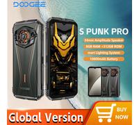 Versión Global DOOGEE S Punk Pro teléfono resistente efecto de luz LED 8GB RAM 512GB ROM 6,6 "FHD + 90Hz 10800mAh batería Android 14 NFC 8GB 512GB Silver