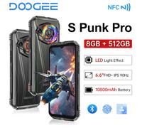 Versión Global DOOGEE S Punk Pro teléfono resistente efecto de luz LED 8GB RAM 512GB ROM 6,6 "FHD + 90Hz 10800mAh batería Android 14 NFC 8GB 512GB Orange