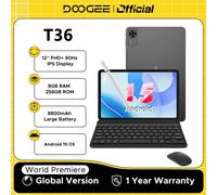 Versión Global DOOGEE T36 Android 15 tableta 8 + 256GB 12 ''FHD + 90Hz pantalla IPS Unisoc T620 Octa Core 8800mAh batería Widevine L1 Add KeyboardMousePen