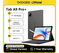 Versión Global DOOGEE Tab A9 Pro + tableta 30GB 128GB 11 "pantalla HD 8580mAh batería Unisoc T7200 altavoces duales 13MP Android 15 6GB 128GB Gray