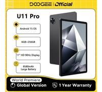 Versión Global DOOGEE U11 Pro Android 15 tableta 30GB(6 + 24) 256GB 11 "HD 90Hz pantalla 8580mAh batería Unisoc T7200 Widevine L1 6GB 256GB Balck