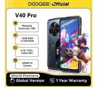Versión Global DOOGEE V40 Pro 5G teléfono resistente pantalla de 6,78 "16GB + 512GB dimensión 7300 200MP cámara AI 8680mAh 33W cargador rápido 16GB 512GB Blue