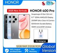 Versión Global HONOR 400 Pro 5G Smartphone Snapdragon 8 Gen 3 6,7 ''Pantalla AMOLED Cámara de 200MP 100W Con cable 50W Inalámbrico 512GB Tidal Blue