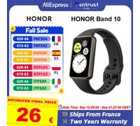 Versión global Honor Band 10 Diseño de bordes curvados Salud matutina Pantalla AMOLED de 1,57 pulgadas Resistencia al agua 5ATM Bluetooth 5.3 Black