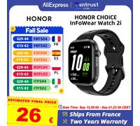 Versión Global HONOR CHOICE InFoWear Watch 2i Smartwatch Pantalla AMOLED de 1,85 pulgadas Monitoreo de salud durante todo el día Llamada Bluetooth Black