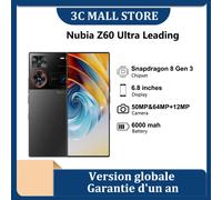Versión Global Nubia Z60 versión Ultra líder 6,8 "Smartphone 5G Snapdragon 8 Gen3 NFC 6000mAh 80W batería de carga rápida NX721J 12G 256G Black