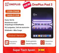 Versión global OnePlus Pad 3 Tablet Snapdragon 8 Elite Pantalla de 13,2 "144 Hz Resolución 3,4 K 8 Altavoces Wi-Fi 7 Android 15 12+256G-Blue Fast Shipping