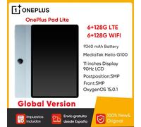 Versión Global OnePlus Pad Lite Tablet 11 "Transmisión 90Hz Pantalla para el cuidado de los ojos 9340 mAh Batería súper grande MediaTek Helio G100 Aero Blue