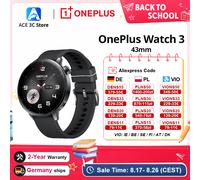 OnePlus Watch 3 43mm 3,35 cm (1.32") AMOLED Digital 466 x 466 Pixeles Pantalla táctil Negro, Titanio Wifi GPS (satélite)