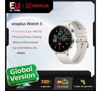 Versión global OnePlus Watch 3 43 mm Smartwatch Pantalla AMOLED de 1,32 pulgadas Fino a 60 horas de duración de la batería Sistema operativo de Google GPS NFC Silver Steel