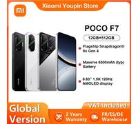 Versión global POCO F7 Smartphone 5G IP68 6,83" 50MP Cámara Sony 120Hz 6500mAh Tipo-C Insignia Snapdragon ® 8s Gen 4 Xiaomi White