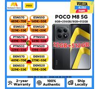 Versión Global POCO M8 5G 512GB Smartphone Snapdragon 6 Gen 3 Octa-core Pantalla de 6.77 " 120Hz Batería de 5520mAh Teléfono Móvil Silver
