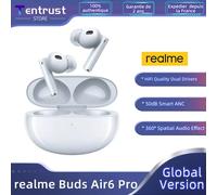 Versión Global realme Buds Air 6 Pro auriculares inalámbricos 50dB cancelación activa de ruido hasta 40 horas de duración de la batería auriculares Black