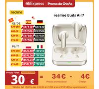 Versión Global realme Buds Air 7 52dB Smart Active Noise Cancellation 12.4mm Deep Bass Driver Bluetooth5.4 360° Spatial Audio Effect IP55 Earphone Oro