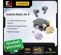 Auriculares - realme Buds Air 8, Maestro del Sonido AI, 3 micrófonos por auricular, Bluetooth 5.4, IP55, Batería 62mAh (auricular)/530mAh (estuche), Autonomía 14h/58h | Sonido alta resolución,