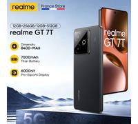Realme GT 7T 5G Smartphone de 68 con 12 GB/256 GB y doble SIM (Negro)