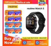 Versión global realme Watch 5 Smartwatch Brújula y GPS independiente con 5 GNSS Pantalla AMOLED de 1,97 pulgadas Hasta 14 días de duración de la batería IP68 Negro