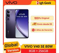 Versión Global VIVO V40 SE 80W 5G Smartphone 6.67 « 120Hz Pantalla AMOLED Aura Light Retrato 50MP Cámara trasera 80W FlashCarga Imperial Black