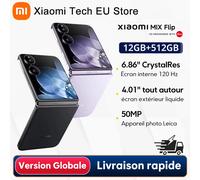 Versión Global Xiaomi MIX Flip Dragon 8 Gen 3, dispositivo con cámara Leica de 50MP, Hyper Charger, pantalla de 6,86 pulgadas, 67 W, 12 Go 12Gb 512Gb Black