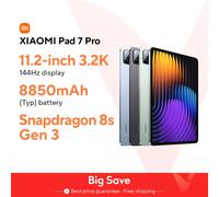 Versión global Xiaomi pad 7 pro Xiaomi HyperAlC 144Hz Snapdragon 8s Gen 3 Plataforma móvil 8850mAh Dolby Atmos Gray