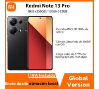 Xiaomi Redmi Note 13 Pro 16,9 cm (6.67") Ranura híbrida Dual SIM Android 12 4G USB Tipo C 8 GB 256 GB 5000 mAh Lavanda, Púrpura