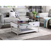 Versión mejorada, elegante mesa de centro elevable, mesa auxiliar compacta de madera gruesa, mesa auxiliar de cóctel con 1 cajón de almacenamiento y estante para el hogar, sala de estar, oficina