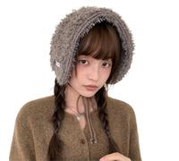 Version of Simple Thickened Plush Ear Protection Earmuffs Autumn and Winter Street Warmth Lace-up Headband For Women's(Khaki)