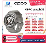 Versión para la UE del reloj inteligente OPPO Watch X3 con Wear OS by Google, monitorización del sueño, autonomía de 16 días, monitorización de la saturación de oxígeno en sangre (SpO2) e IP69; Misty 