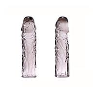 VersióN Realista Del CondóN Masculino Expandible De Alta Transparencia Pene Simulado CondóN De Puerto úNico Juguetes Sexuales Reutilizables Para AnticoncepcióN De Parejas (A)