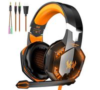 VersionTech Azul Cada G2000 Profesional 3.5 mm PC Juego Estéreo Ruido Canelling Headset Headphone Earphones con Control de Volumen Micrófono HiFi Driver para Ordenador portátil