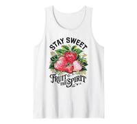 Verso bíblico Christian Fruit of The Spirit Strawberry Boho Camiseta sin Mangas