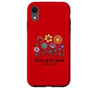 Verso bíblico Christian Gálatas 5:22 Escritura Floral Carcasa para iPhone XR