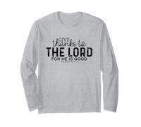 Verso Bíblico Cristiano El Señor Es Bueno Salmo 107:1 Diseño Manga Larga