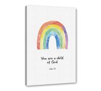 Verso bíblico Salmo Juan Romanos Christian Nursery Jesús Arte de pared Lienzo pintura sol arco iris corazón impresiones inspirador póster decoración habitación bebé niños niño de Dios (SKU1,30.5 x