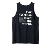 Verso de la Biblia Cristiana Juan 3:16 Fe Dios amó al Mundo Camiseta sin Mangas