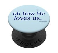 Verso de la Biblia de fe Cristiana Efesios Jesús Love Cross PopSockets PopGrip Adhesivo