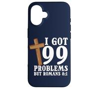 Verso de la Biblia I Got 99 Problems But Romans 8:1 Cristo Jesús Carcasa para iPhone 16