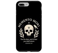 Verso Floral de fe con Forma de Esqueleto de Cuervo de Memento Mori Carcasa para iPhone 7 Plus/8 Plus