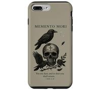 Verso gótico de fe de Memento Mori Ravens Skeleton Rose Carcasa para iPhone 7 Plus/8 Plus