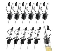 Versores para botellas de licores, boquilla vertedora de acero inoxidable antifugas, juego de 12 vertederos para barman, para cócteles, de oliva vino y cocina